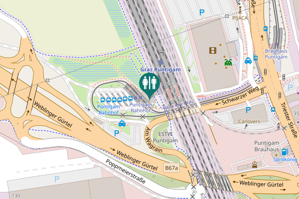 Map showing location of WC - Puntigam Endstation