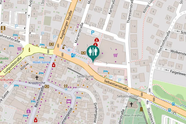 Map showing location of Schulhausstraße Toilet