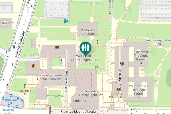 Map showing location of Universitätsstraße 31 Toilet