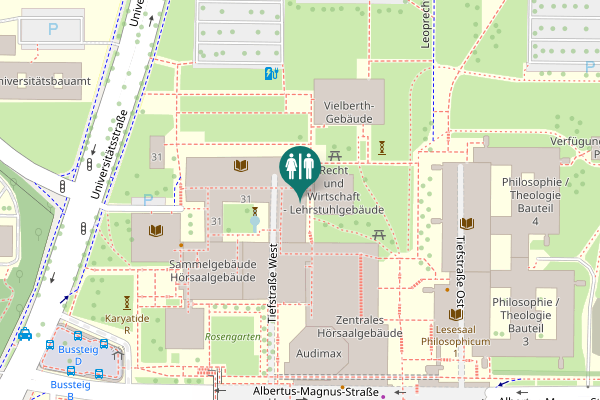 Map showing location of Universitätsstraße 31 Toilet