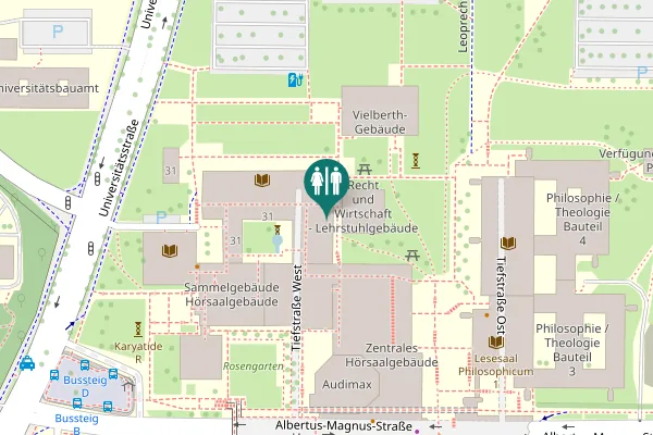 Map showing location of Universitätsstraße 31 Toilet