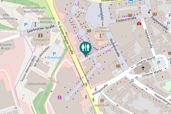 Map showing location of Stummplatz 1 Toilet