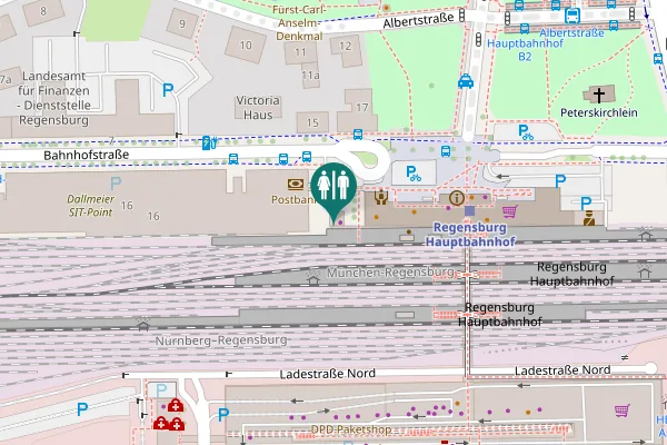 Map showing location of Bahnhofstraße 18 Toilet