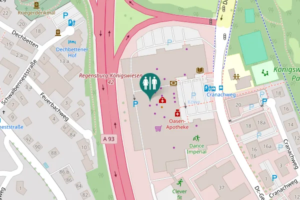 Map showing location of Dr.-Gessler-Straße 45 Toilet