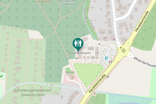 Map showing location of Pferdebachstraße 105 Toilet