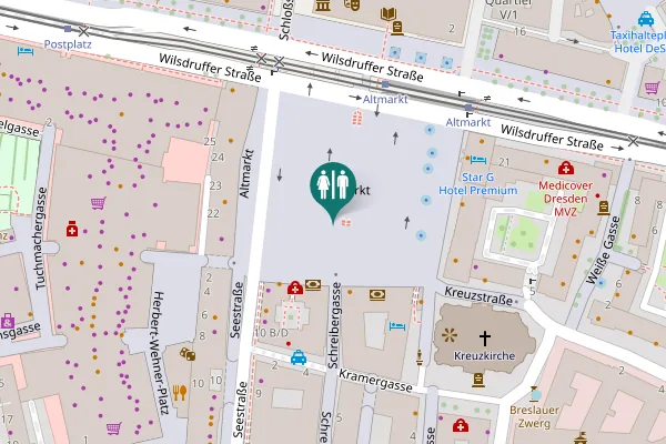 Map showing location of Altmarkt 10 Toilet