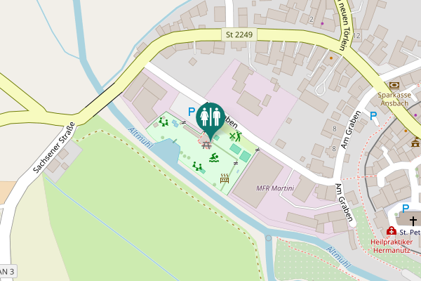 Map showing location of Am Graben Toilet