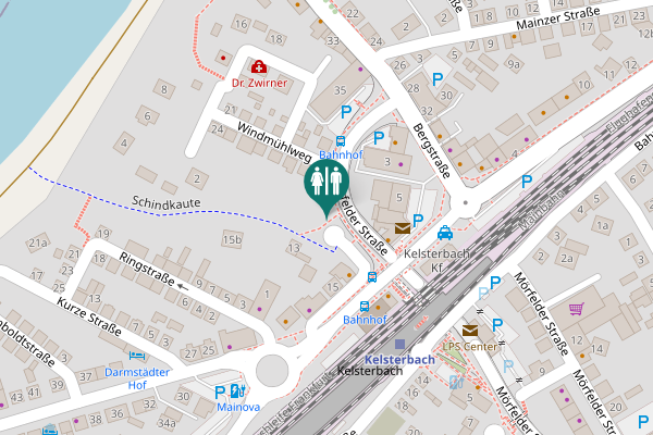 Map showing location of Rüsselsheimer Straße 13 Toilet