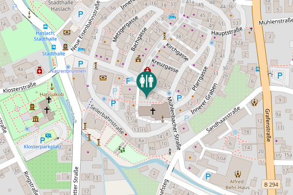 Map showing location of Innerer Graben 9 Toilet