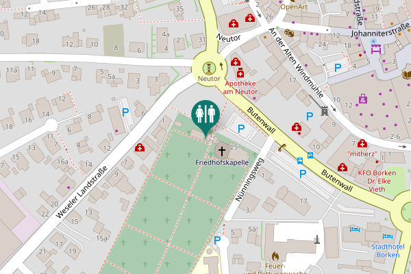 Map showing location of Butenwall 25 Toilet