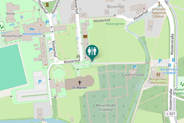 Map showing location of Klosterhof 12-14 Toilet