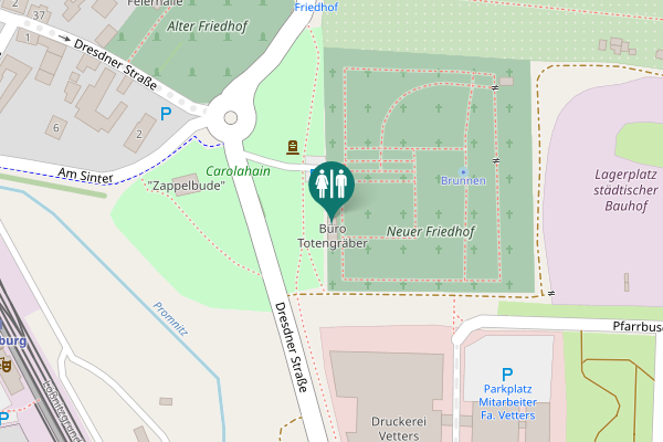 Map showing location of Dresdner Straße Toilet
