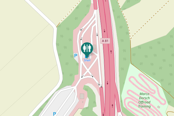 Map showing location of A 81 Toilet