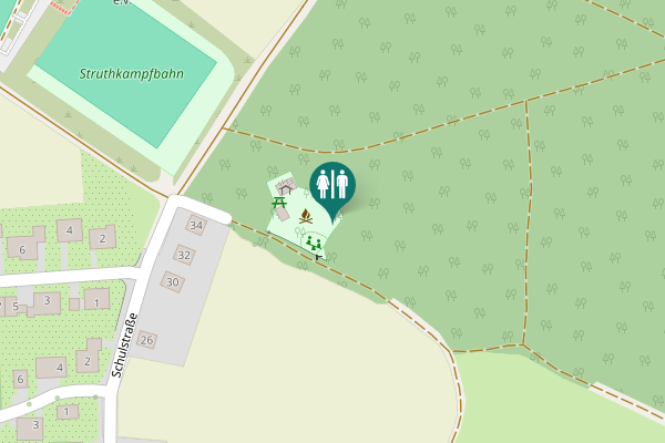 Map showing location of Westuffeln Toilet