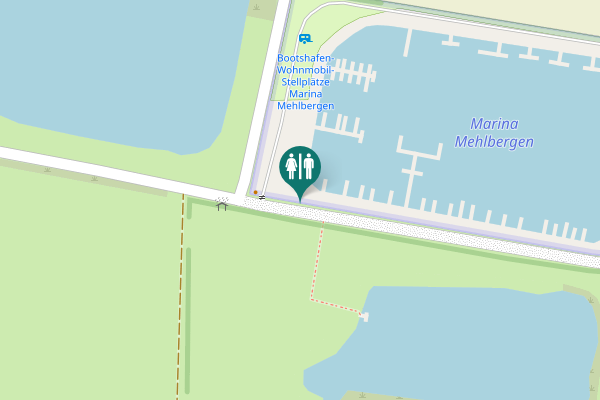 Map showing location of Mehlbergen Toilet