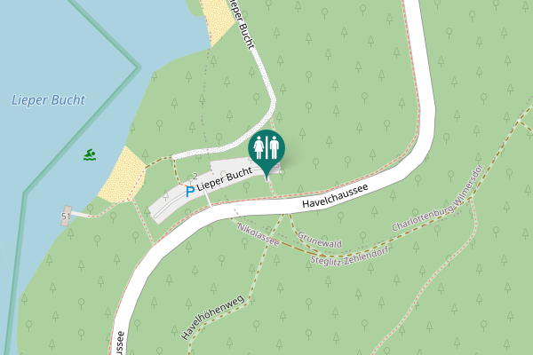 Map showing location of Lieper Bucht 1 Toilet