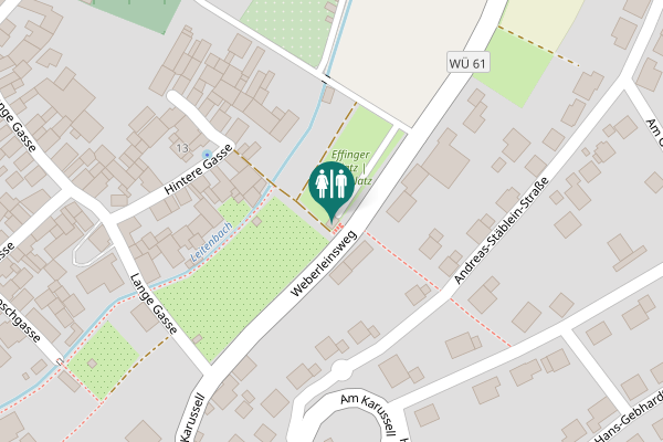 Map showing location of Weberleinsweg Toilet