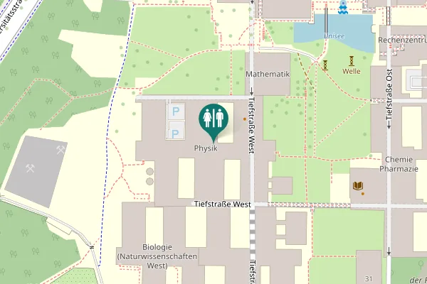 Map showing location of Universitätsstraße 31 Toilet
