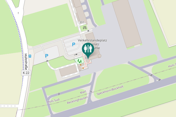 Map showing location of Flugplatz Marl
