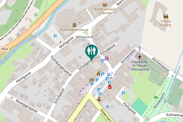 Map showing location of Hauptplatz 13 Toilet