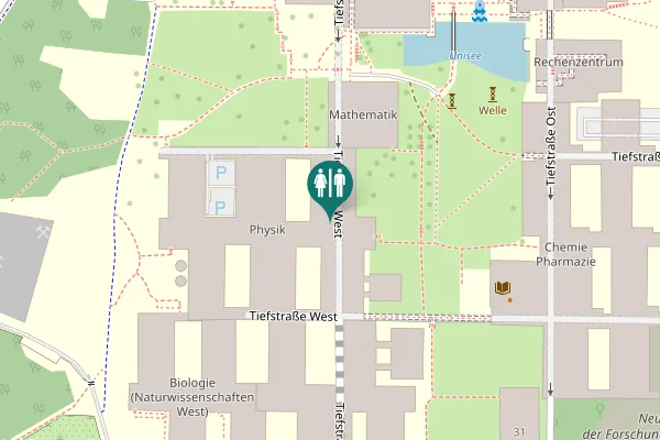 Map showing location of Universitätsstraße 31 Toilet