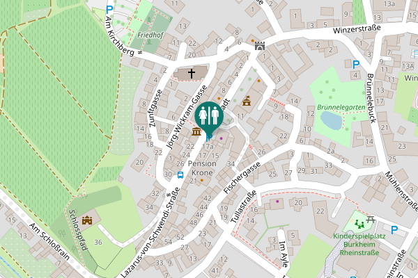 Map showing location of Öffentliche Toilette