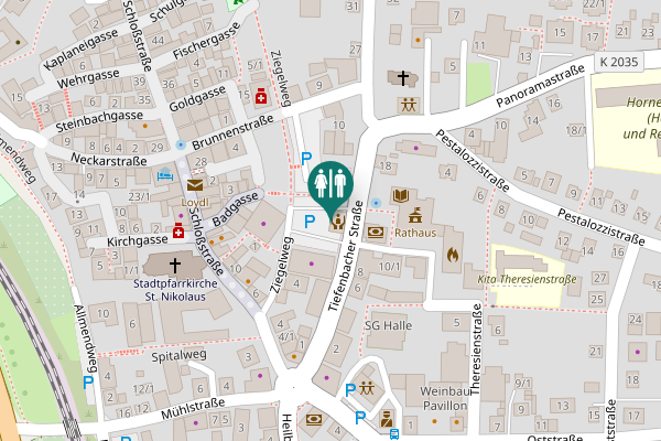 Map showing location of Tiefenbacher Straße 5 Toilet
