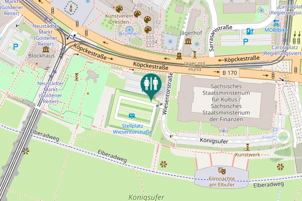 Map showing location of Wiesentorstraße Toilet