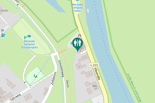 Map showing location of Elbstraße 13 Toilet