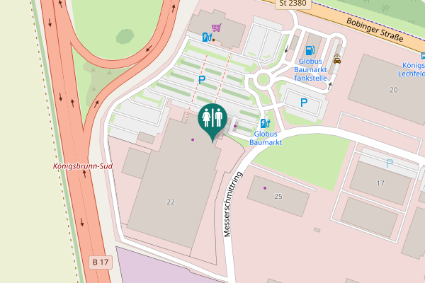 Map showing location of Messerschmittring 22 Toilet