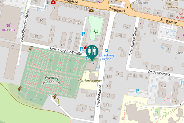 Map showing location of Friedhofgasse 14 Toilet