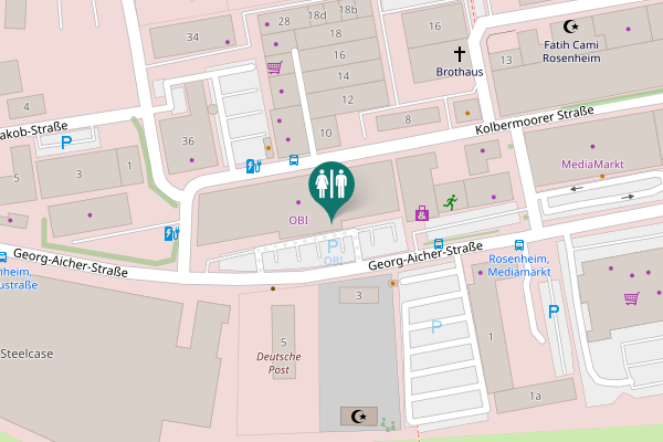 Map showing location of Georg-Aicher-Straße 18 Toilet