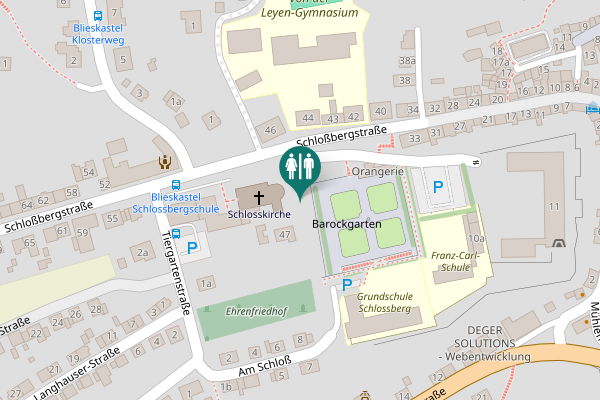 Map showing location of Barockgarten Toilet