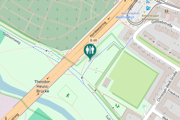 Map showing location of Nordwestring Toilet