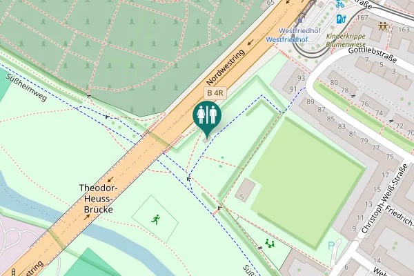 Map showing location of Nordwestring Toilet