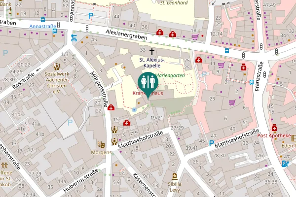 Map showing location of Alexianergraben 33 Toilet