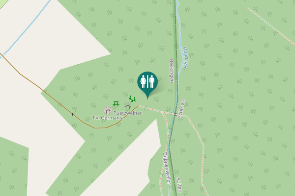 Map showing location of Beckingen Toilet