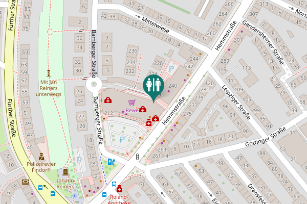 Map showing location of Hemmstraße 214 Toilet