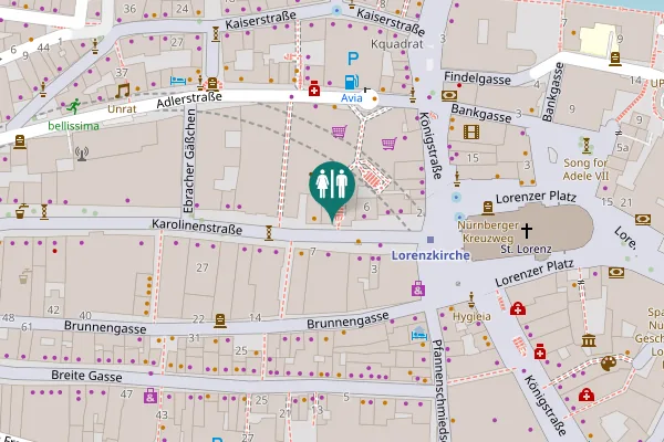 Map showing location of Karolinenstraße 11 Toilet
