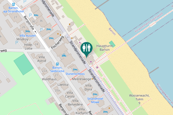 Map showing location of Strandpromenade 40 Toilet