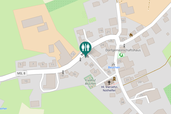 Map showing location of MIL8 Toilet