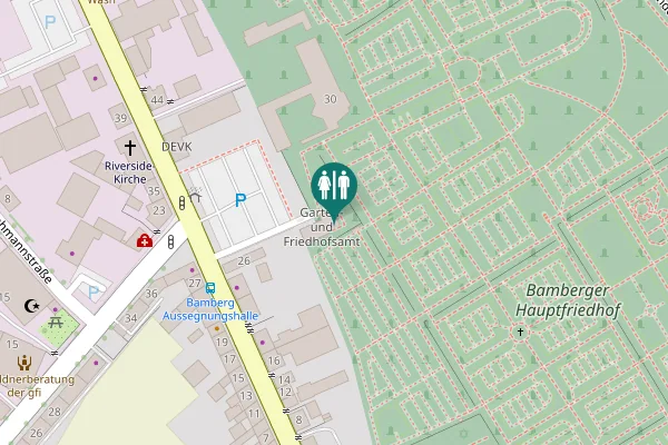 Map showing location of Hallstadter Straße 28 Toilet