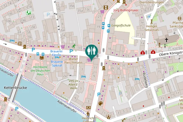 Map showing location of Obere Königstraße 20 Toilet