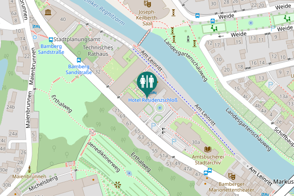 Map showing location of Untere Sandstraße 32 Toilet