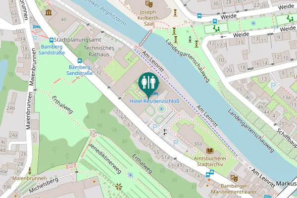 Map showing location of Untere Sandstraße 32 Toilet