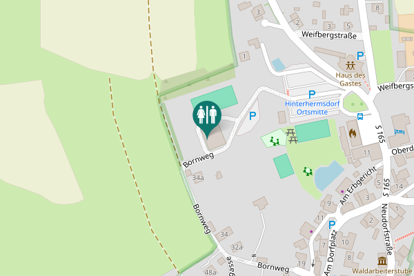 Map showing location of Bornweg Toilet