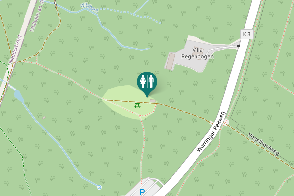 Map showing location of Worringer Reitweg 8 Toilet