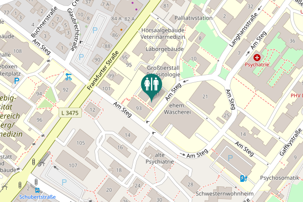 Map showing location of Frankfurter Straße 91 Toilet