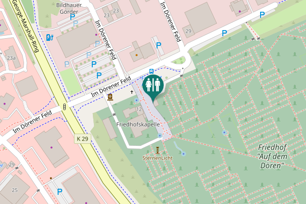 Map showing location of Im Dörener Feld 12 Toilet