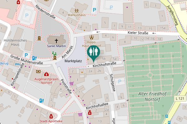 Map showing location of Kirchhofstraße 2a Toilet